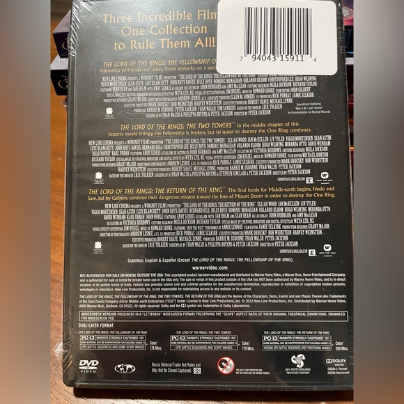 The Lord of the Rings 3 Film Collection- DVD- Theatrical Versions - Picture 2 of 2